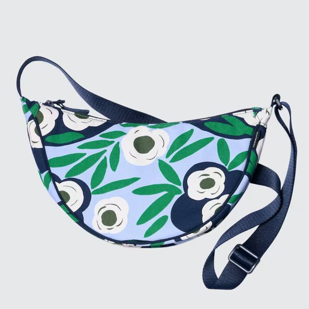 NWT Uniqlo x Marimekko Round Mini Shoulder Bag -  Blue Floral - Picture 3 of 4